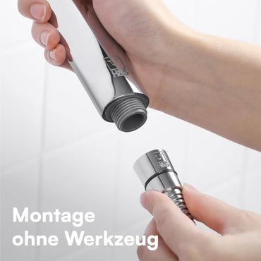 Universal Duschkopf mit Hohem Wasserdruck - Duschbrause mit 5 Verstellbaren Modi - Leistungsstarke verchromte Regendusche in Groß - Handbrause für Badinstallationen